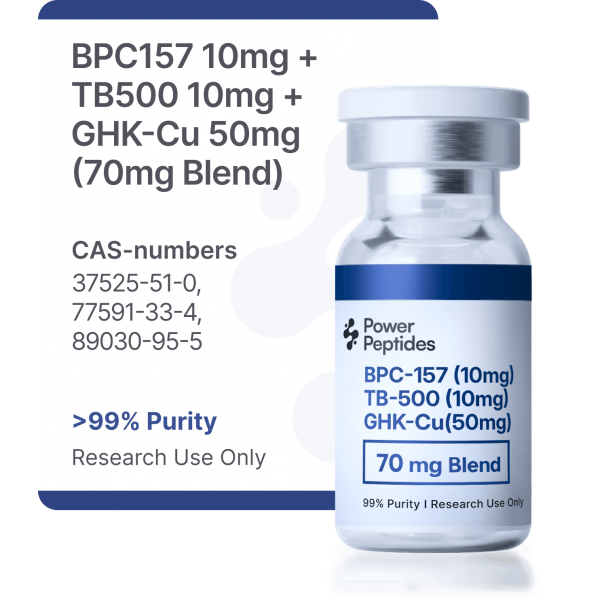 BPC-157 10mg + TB-500 10mg + GHK-Cu 50mg (70mg blend)